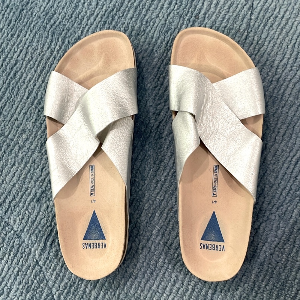 Verbenas cross strap leather sandals size 41